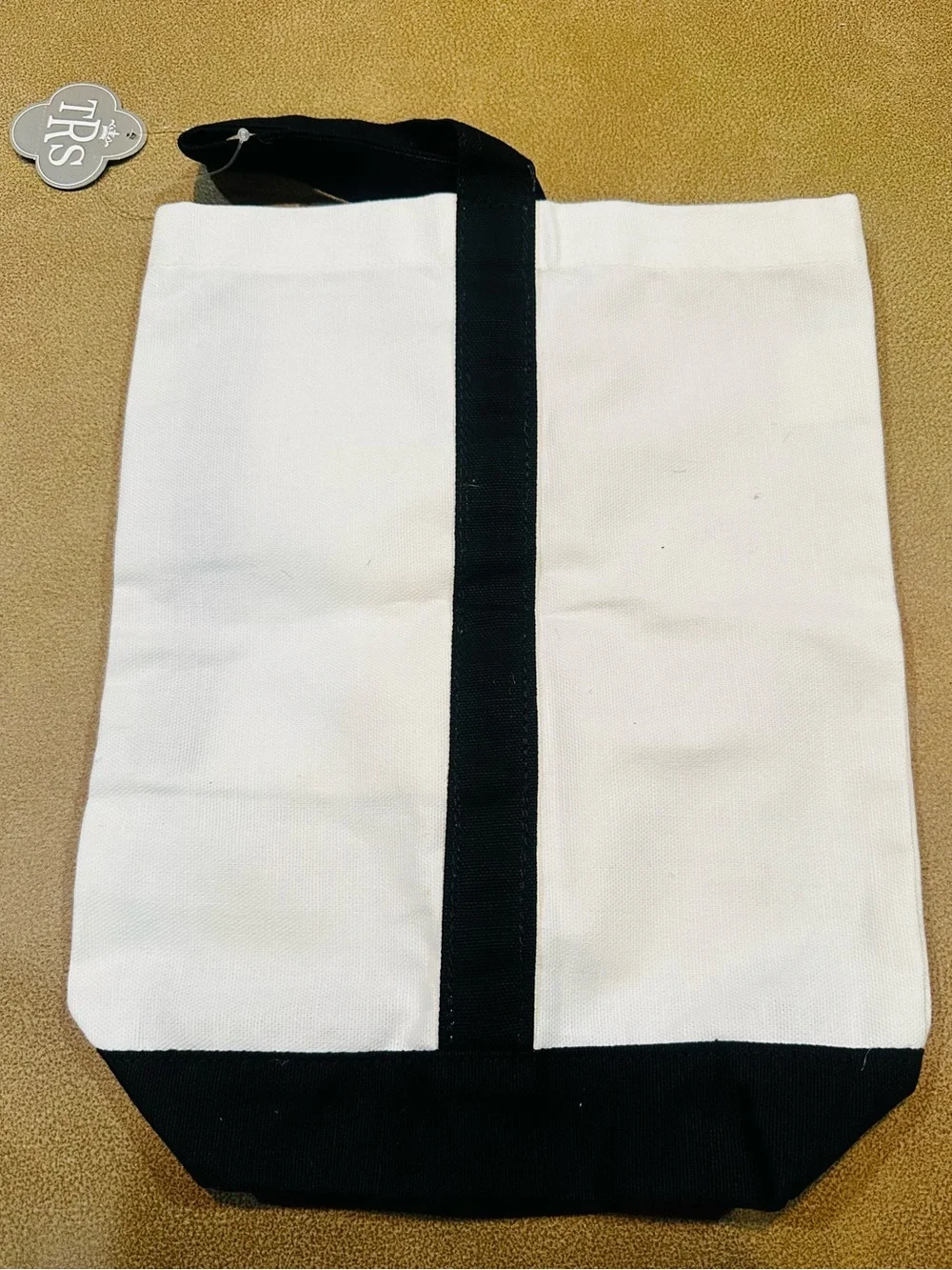 Mr. & Mrs. Canvas Wine Tote Bag with Black Trim